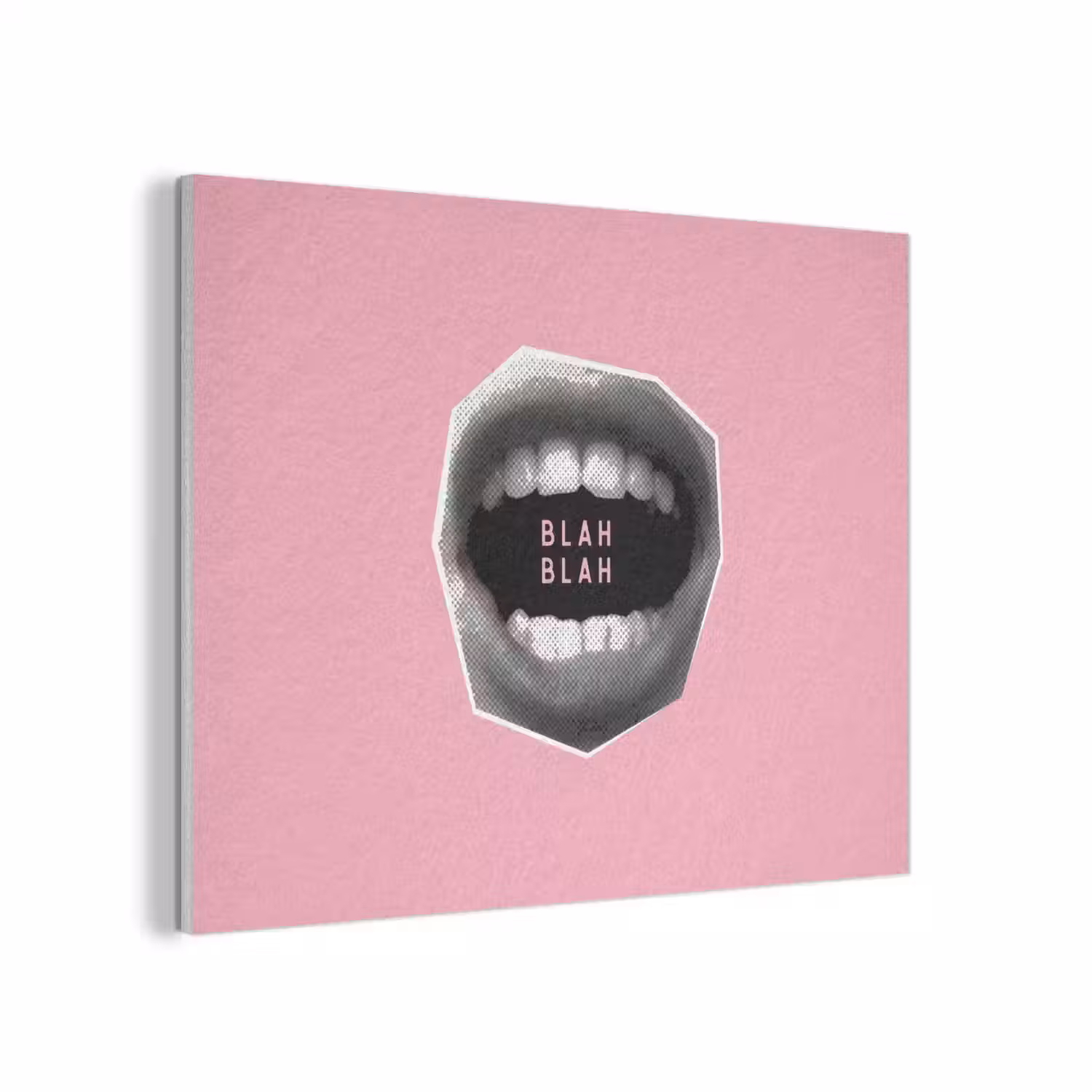 Mond - BLAH BLAH - Roze PET vilt klein -3d