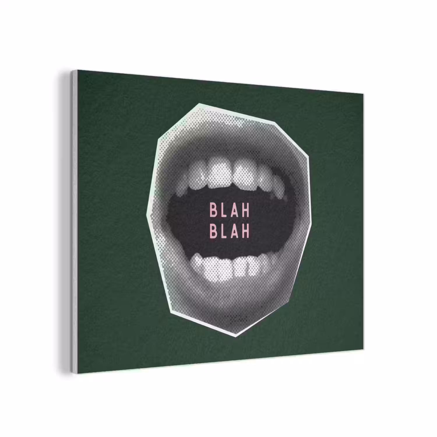 Mond - Groen - Illustratie - BLAH BLAH PET vilt klein -3d