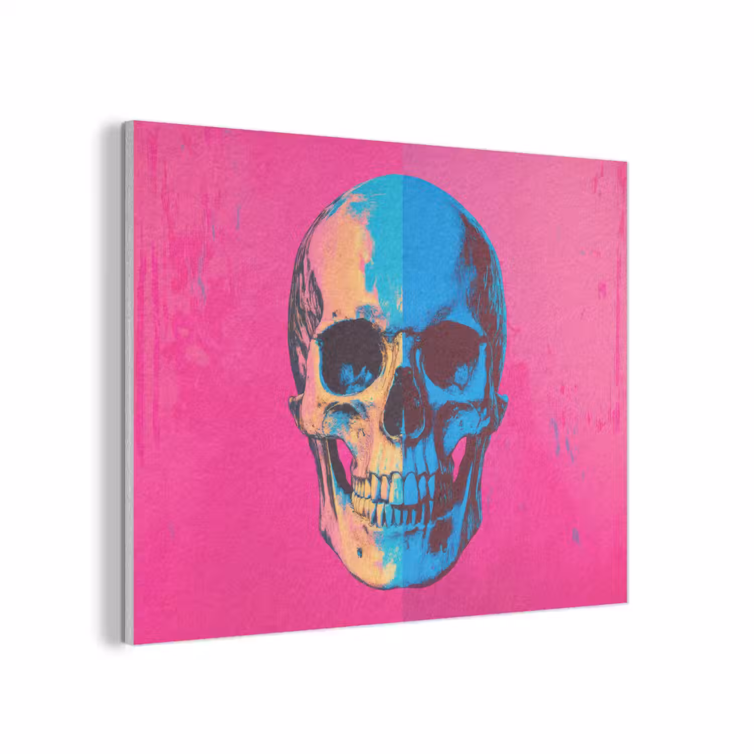 Neon - Blauw - Pop-art - Schedel PET vilt klein -3d