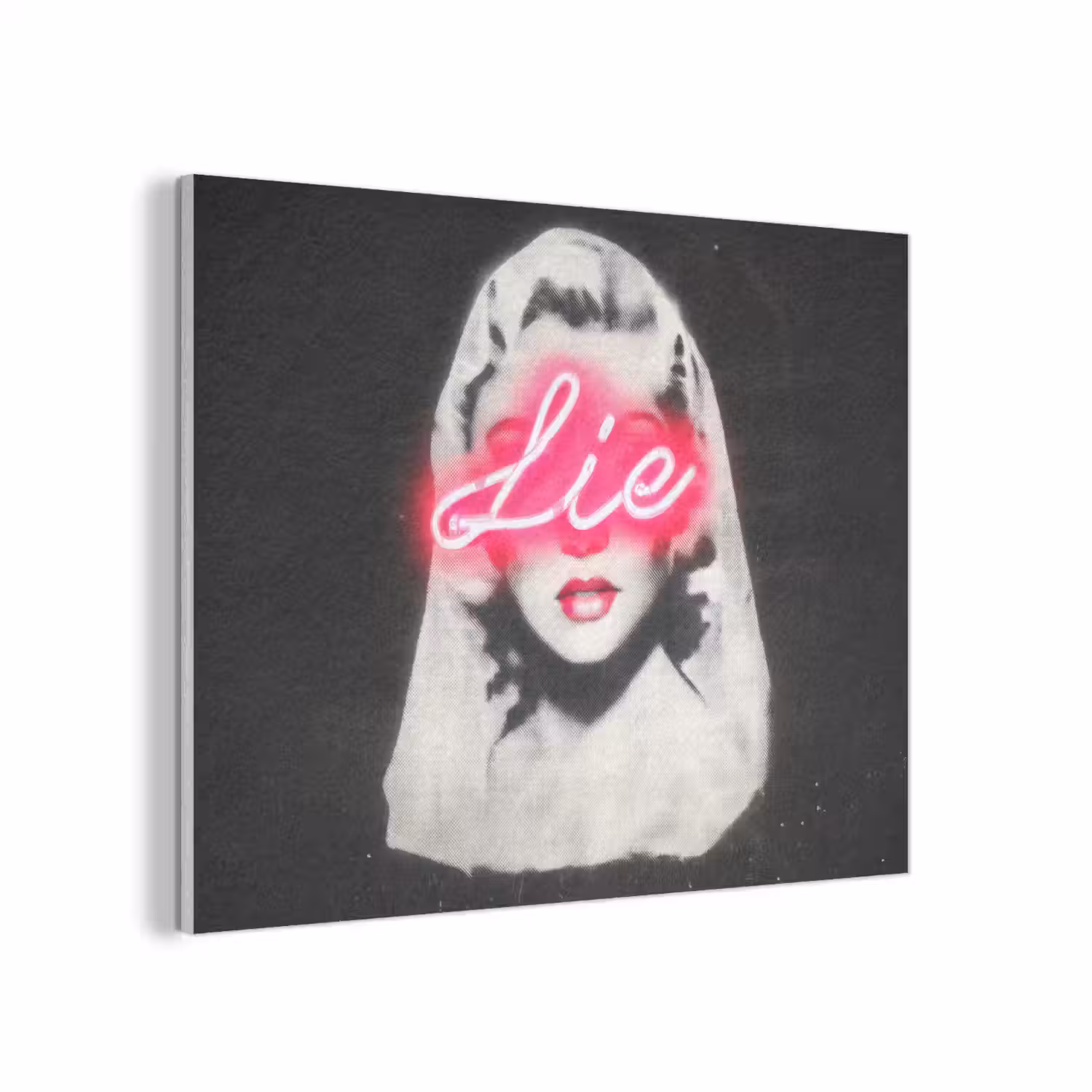 Neon - Letters - Vintage - Vrouw PET vilt klein -3d
