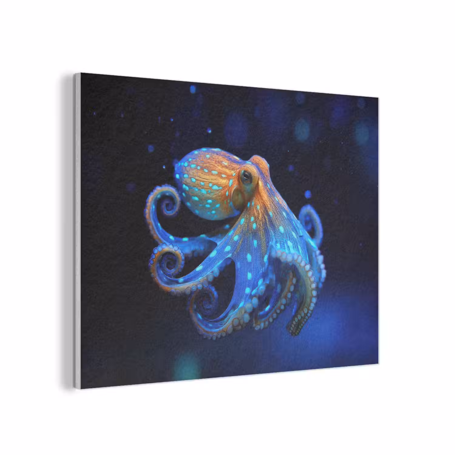 Octopus - Stippen - Blauw - Zee PET vilt klein -3d