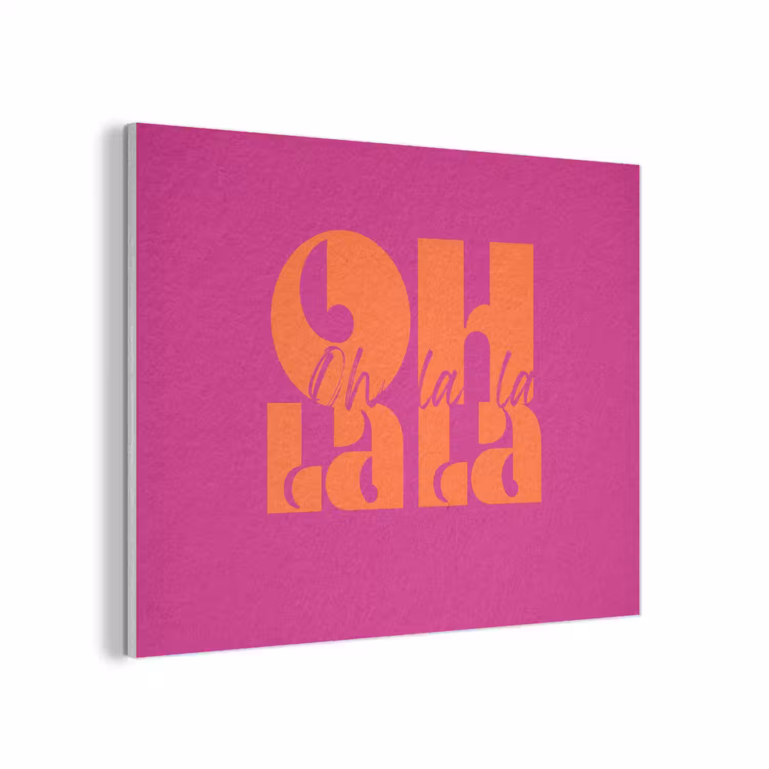 Oh la la - Roze - Oranje - Gestapelde letters PET vilt klein -3d