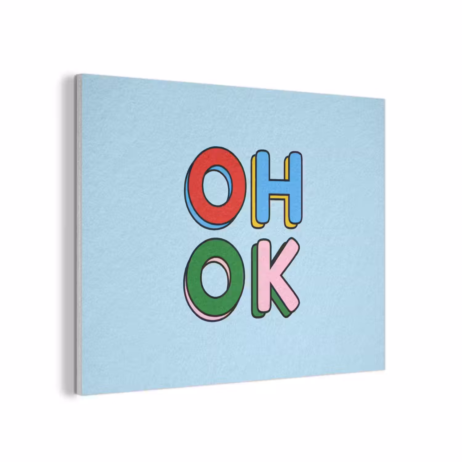 Oh ok - Blauw - Kleurrijk PET vilt klein -3d