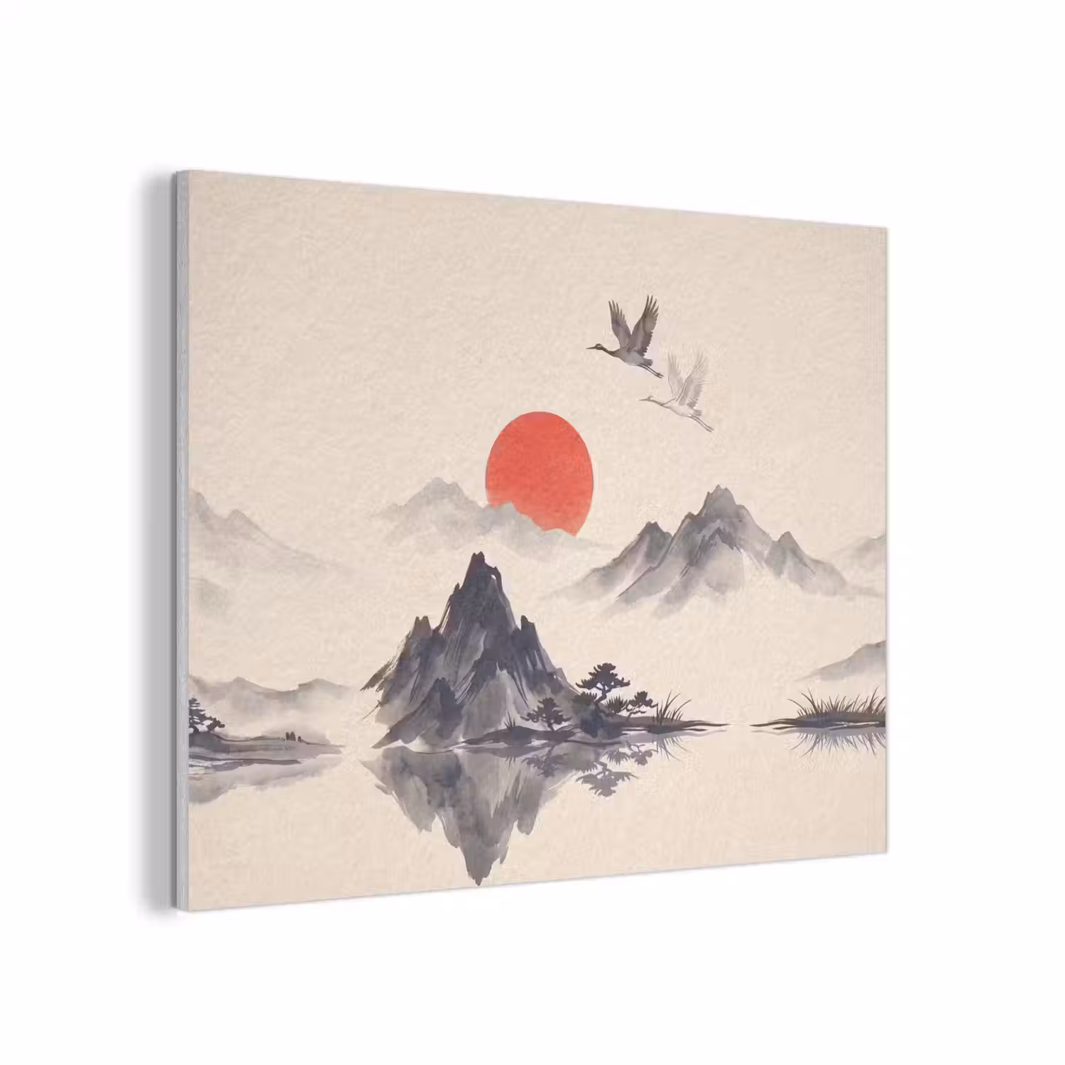 Oosters - Kraanvogels - Landschap PET vilt klein -3d