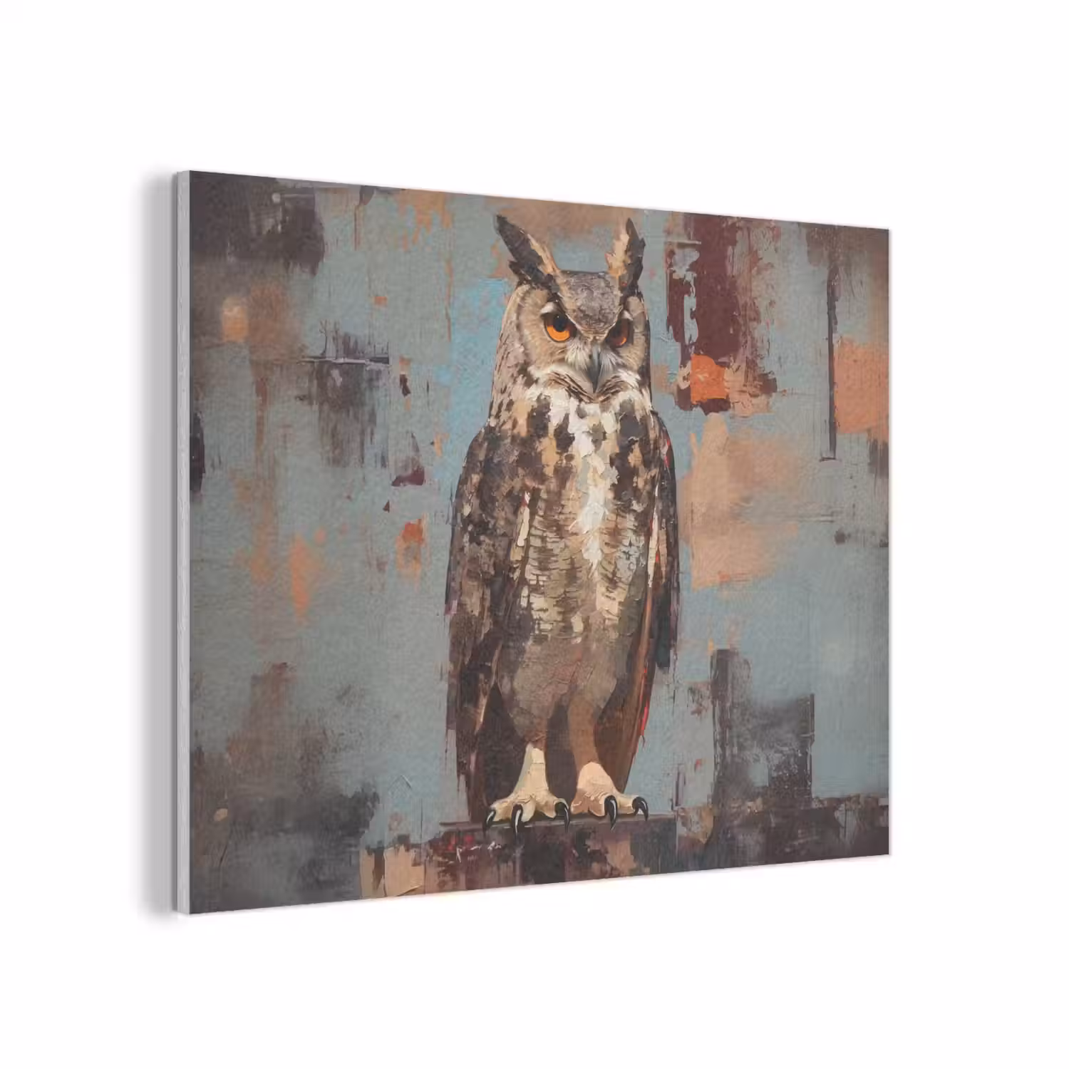 Geschilderd - Abstract - Uil - Bruin PET vilt klein -3d
