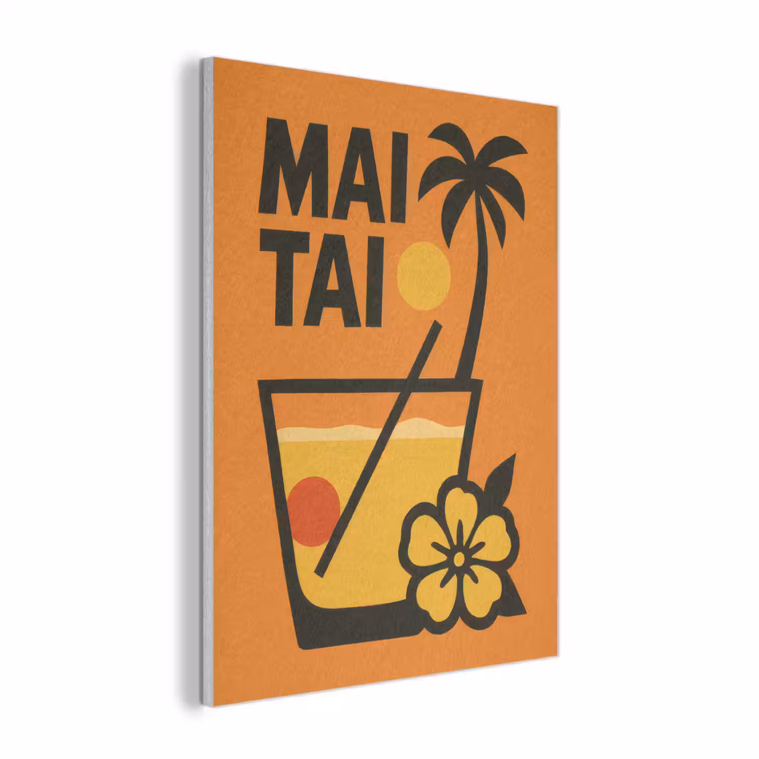 Palmboom - Bloem - Art - Drink PET vilt klein -3d