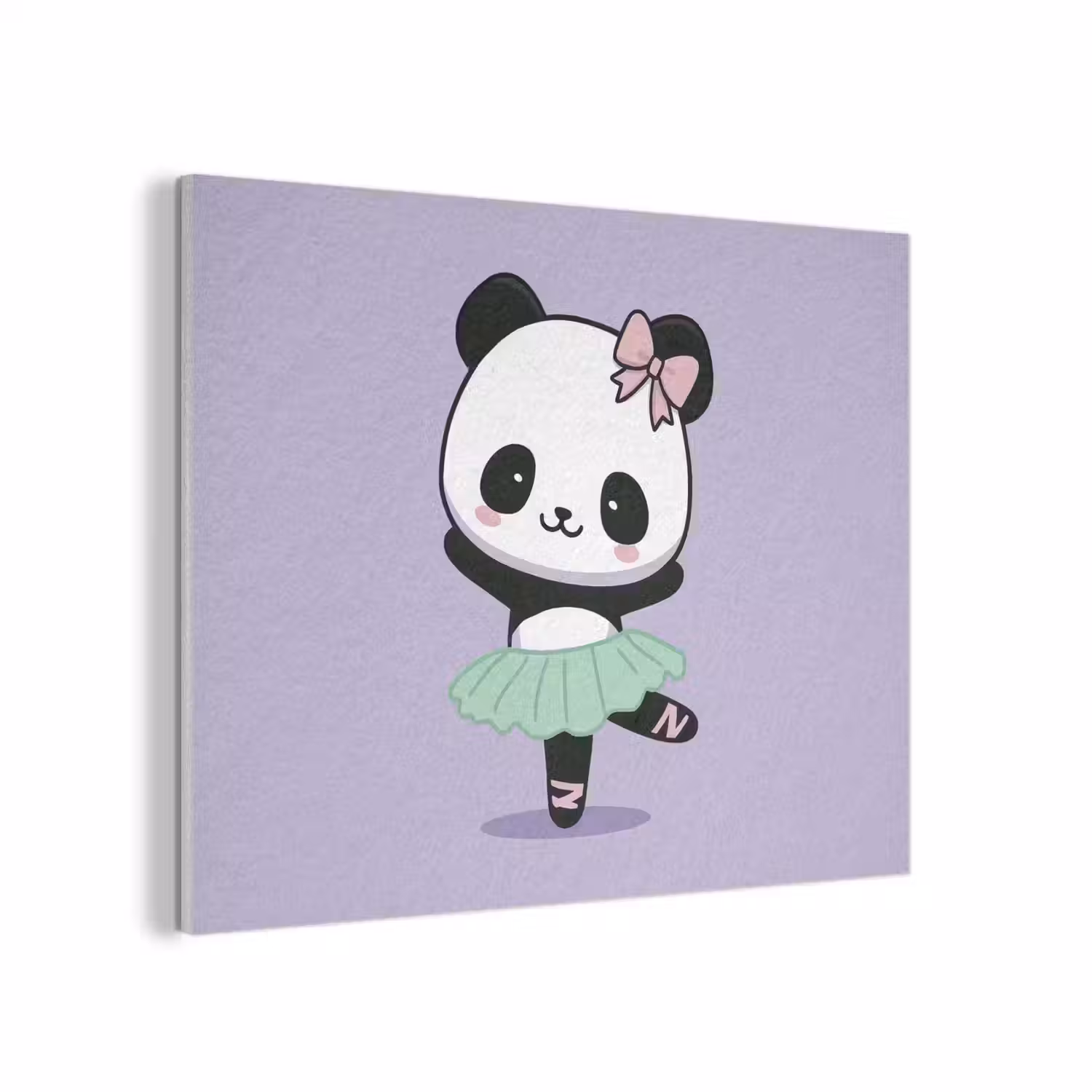 Dansende panda - Paars - Sierlijk - Kawaii PET vilt klein -3d