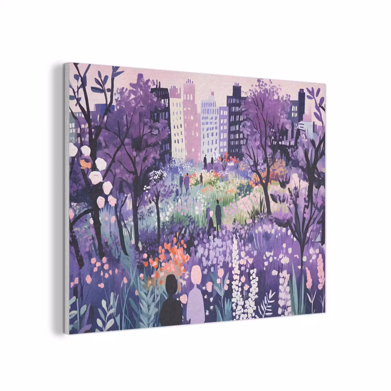 Park - Bomen - Bloemen - Gebouwen PET vilt klein -3d