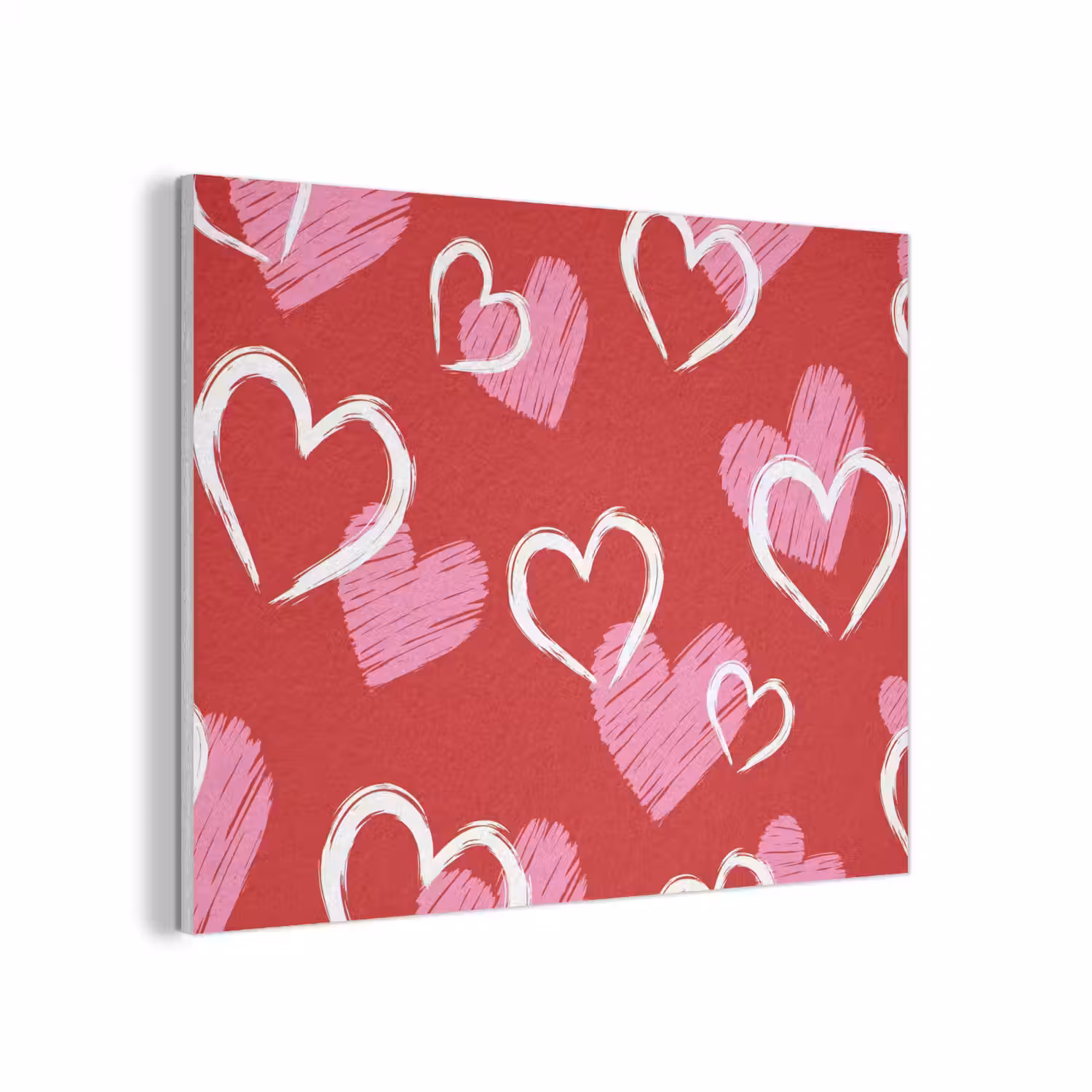 Patroon - Hartjes - Roze - Valentijn PET vilt klein -3d