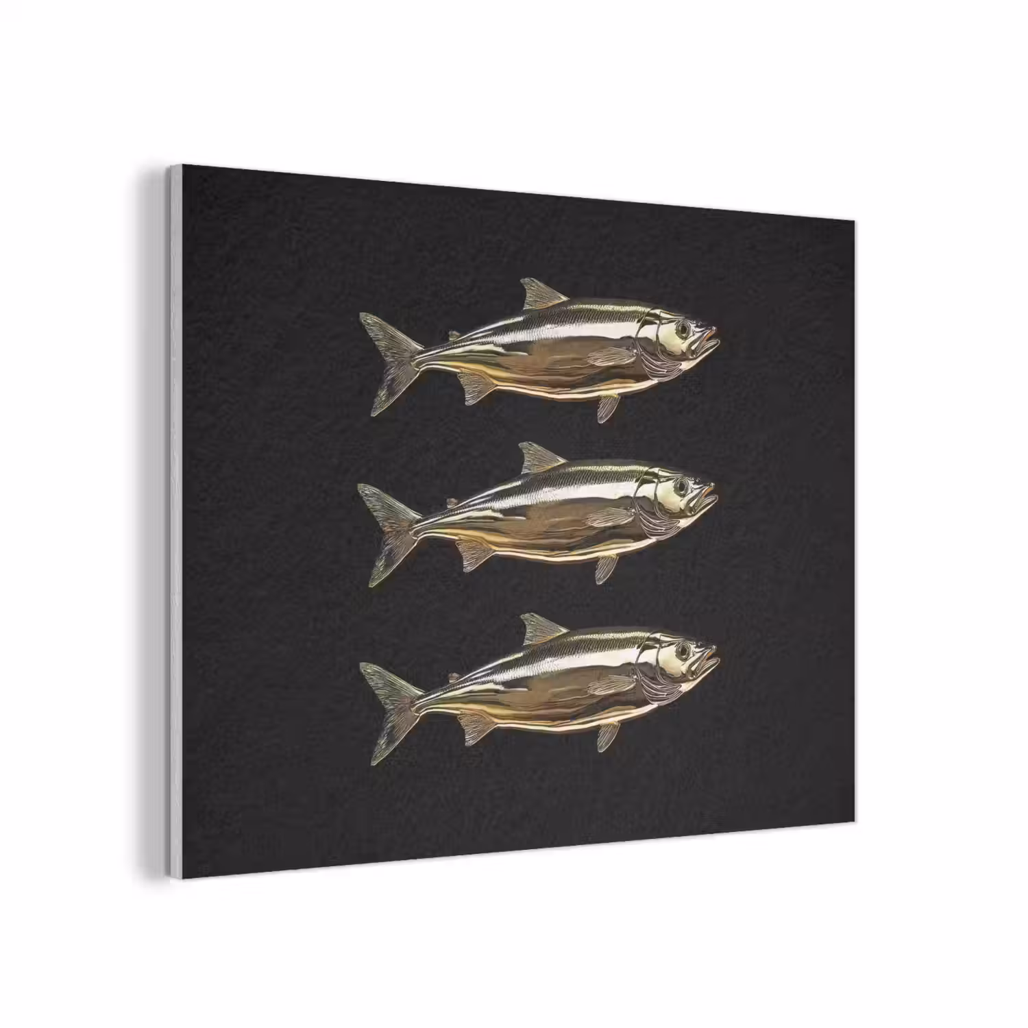 Vissen - Goud - Zwart PET vilt klein -3d