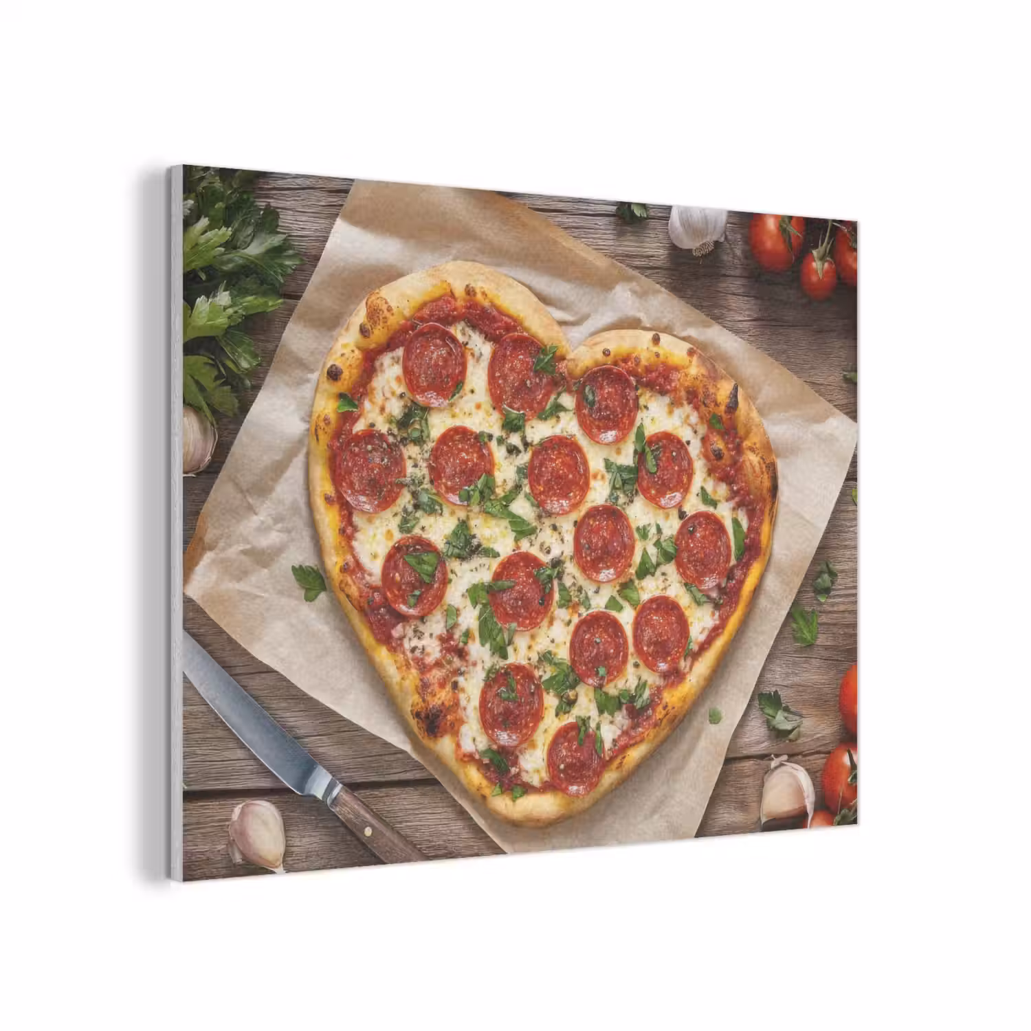 Pizza - Hart - Pepperoni - Tomaat PET vilt klein -3d