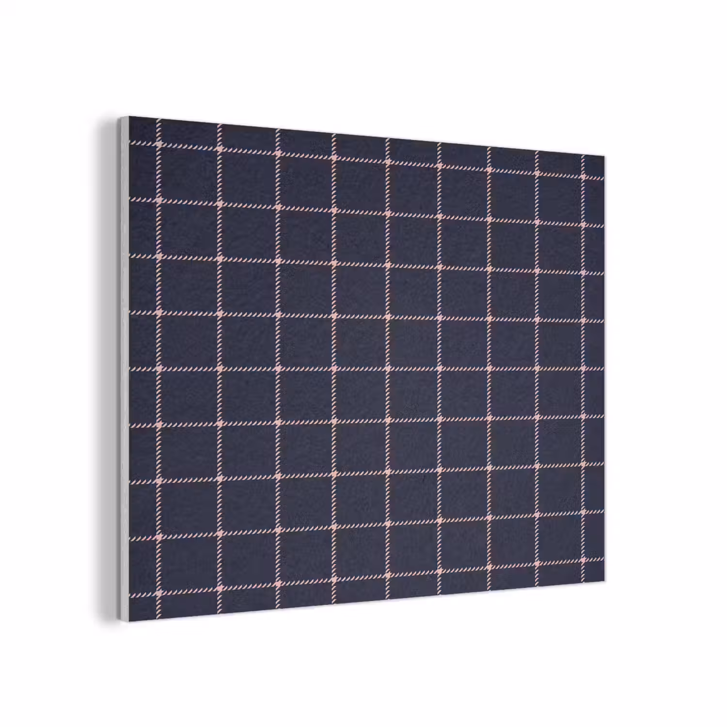 Plaid - Patroon - Blauw - Roze PET vilt klein 837 -3d