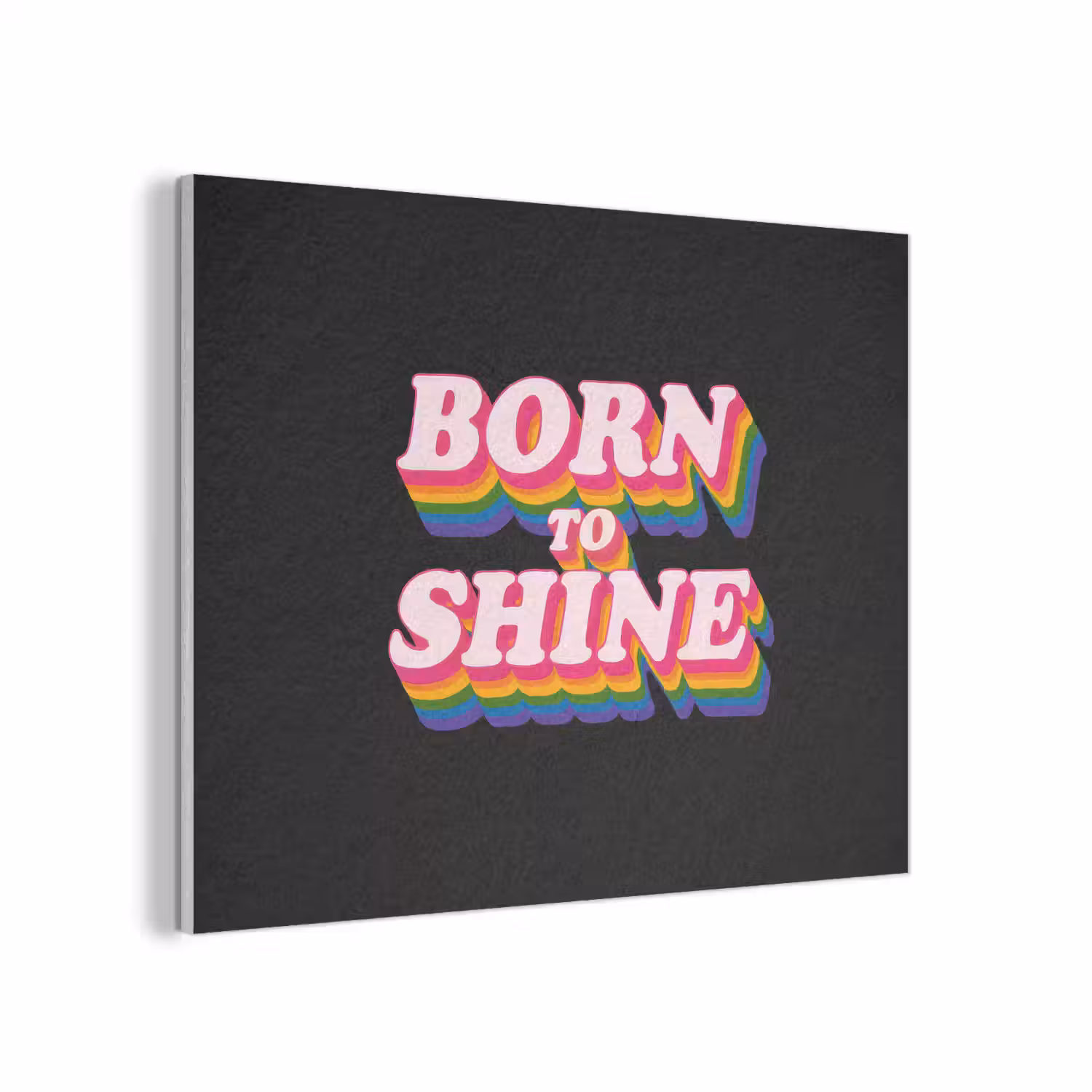 Quote - Regenboog - Roze - Zwart PET vilt klein -3d
