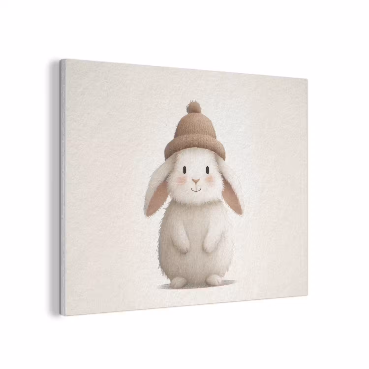 Konijn - Muts - Oren - Beige PET vilt klein -3d