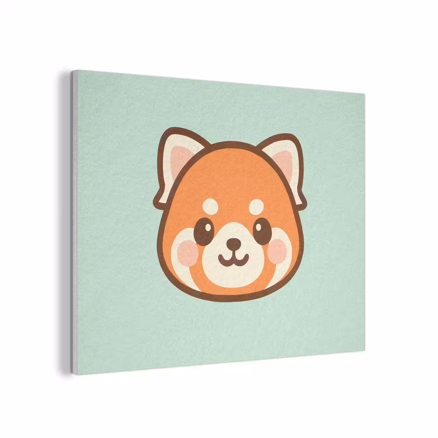 Rode panda - Groen - Cartoon PET vilt klein -3d
