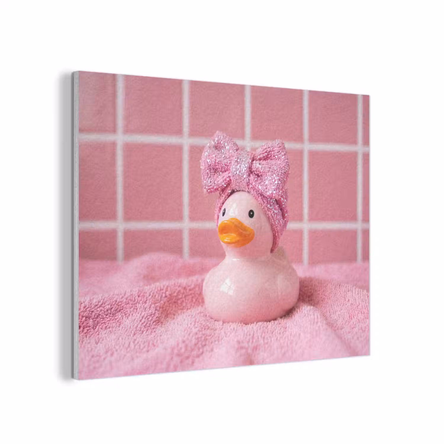 Badeend -Strik - Roze PET vilt klein -3d