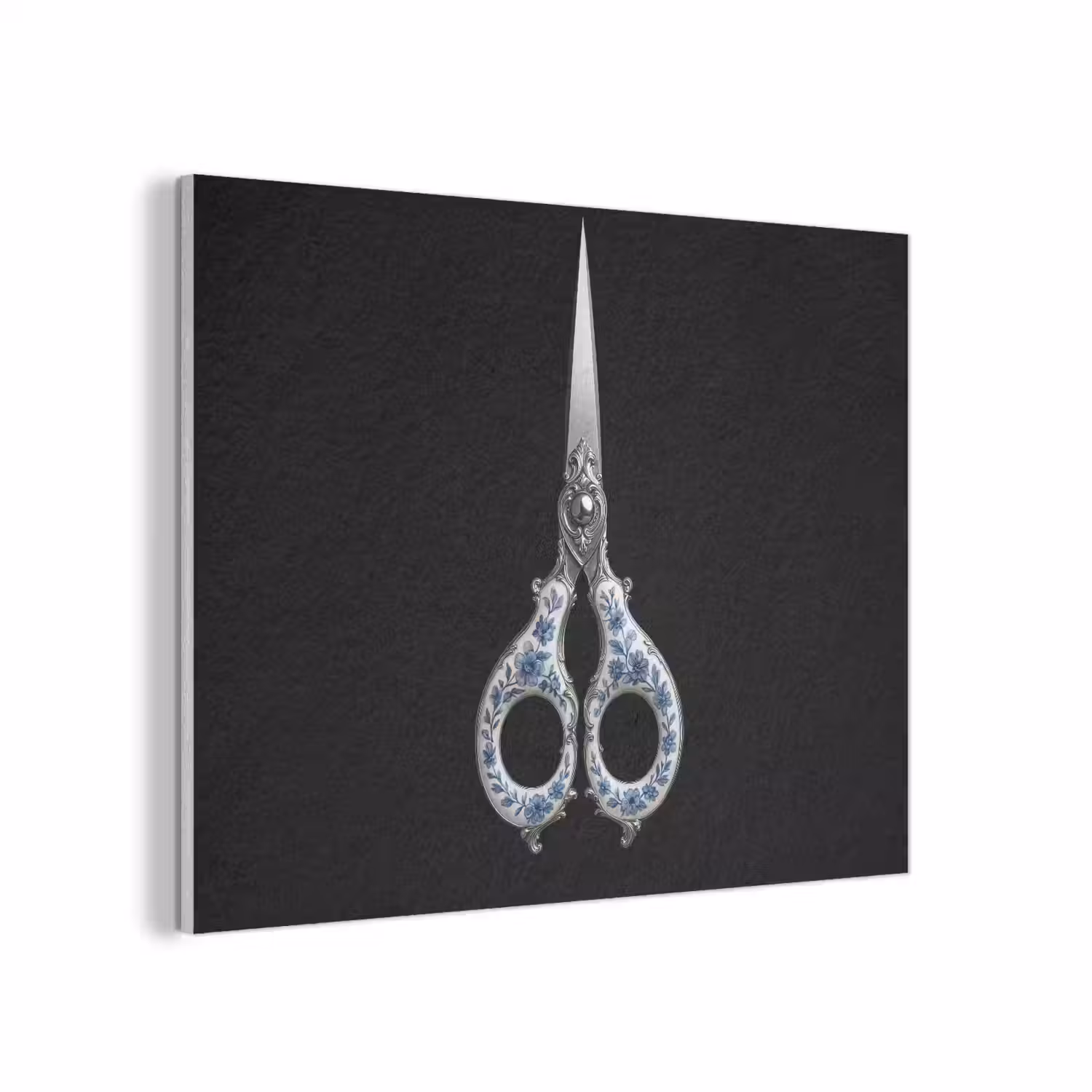 Schaar - Delfts blauw - Zwart PET vilt klein -3d