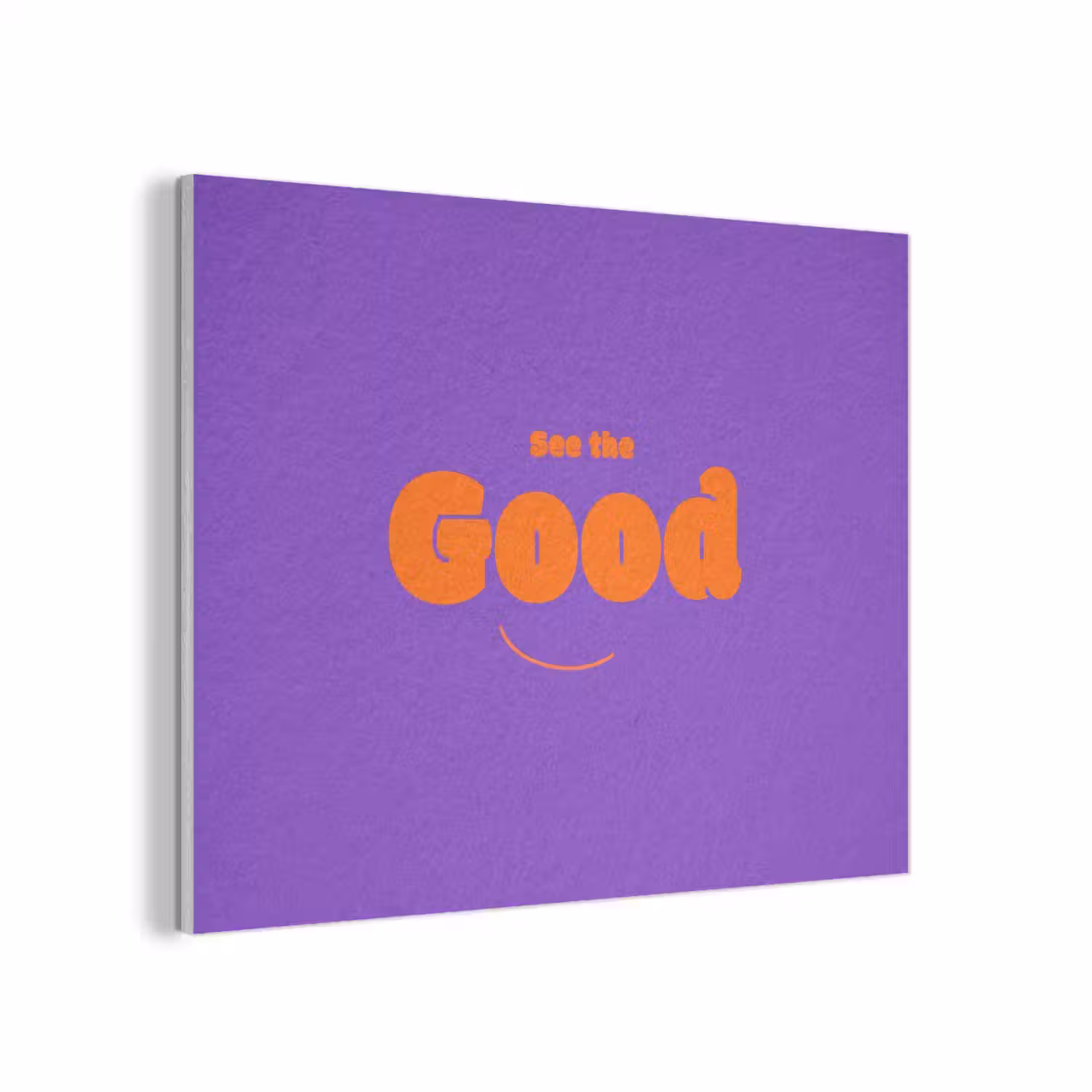 See the good - Oranje - Paars - Smiley PET vilt klein -3d