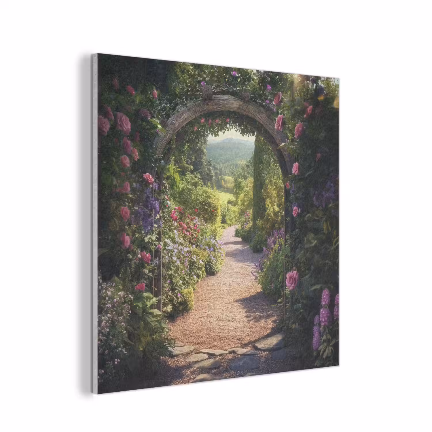 Doorkijk - Bloemen - Natuur - Rozenboog PET vilt klein -3d