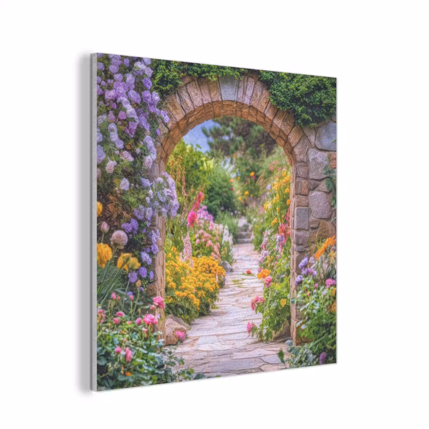 Doorkijk - Bloemen - Pad - Natuur PET vilt klein -3d