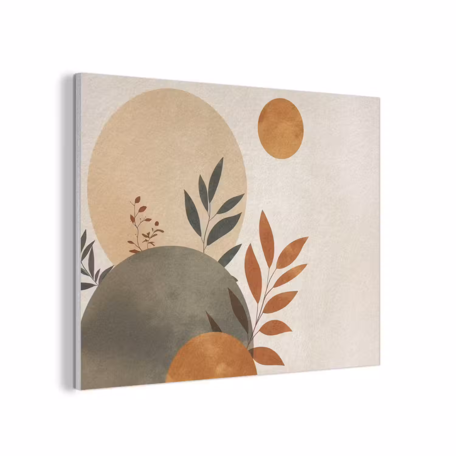 Vormen - Rond - Bladeren - Beige PET vilt klein -3d