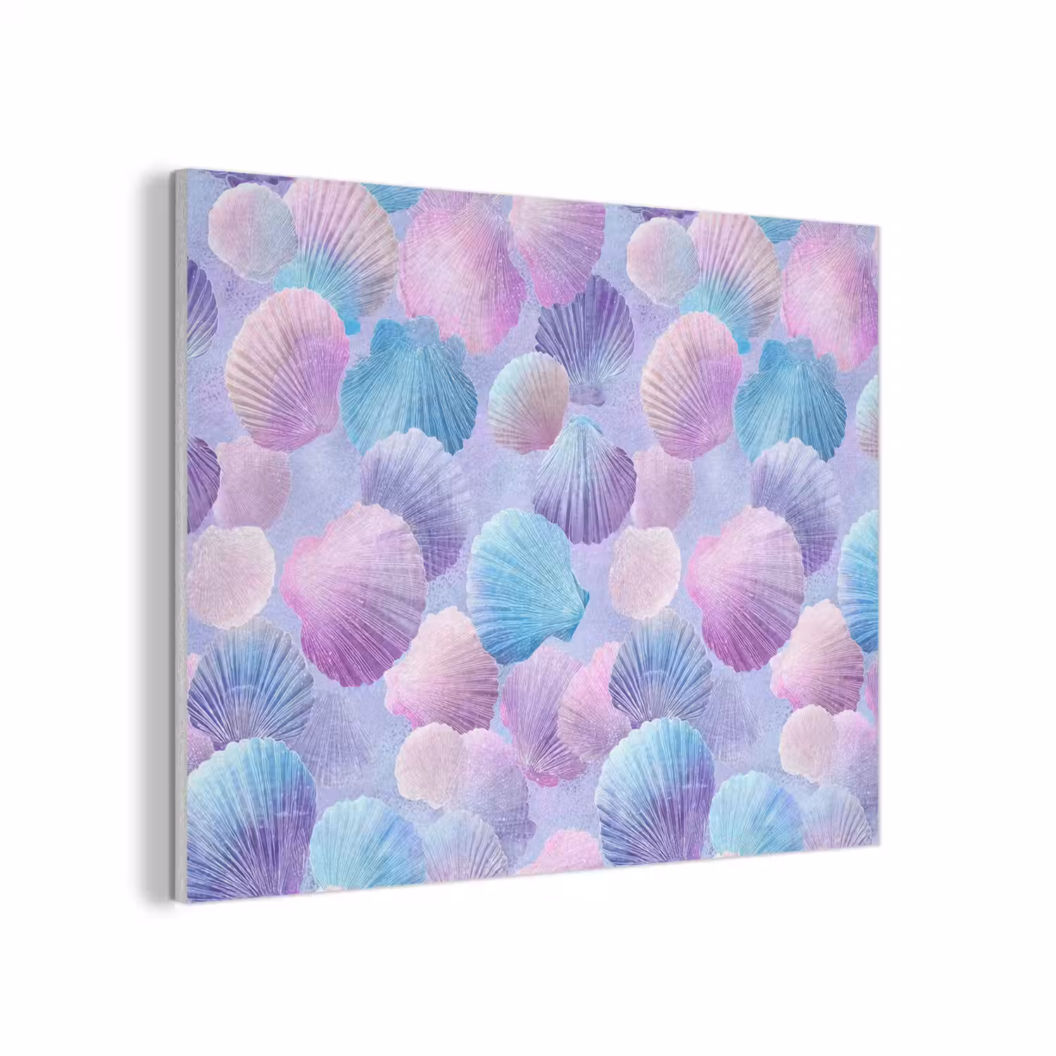 Schelpen - Paars - Blauw - Patroon - Pastel PET vilt klein -3d