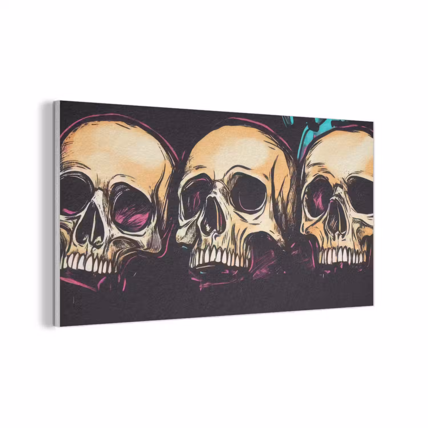 Schedels - Graffiti - Neon PET vilt middel -3d