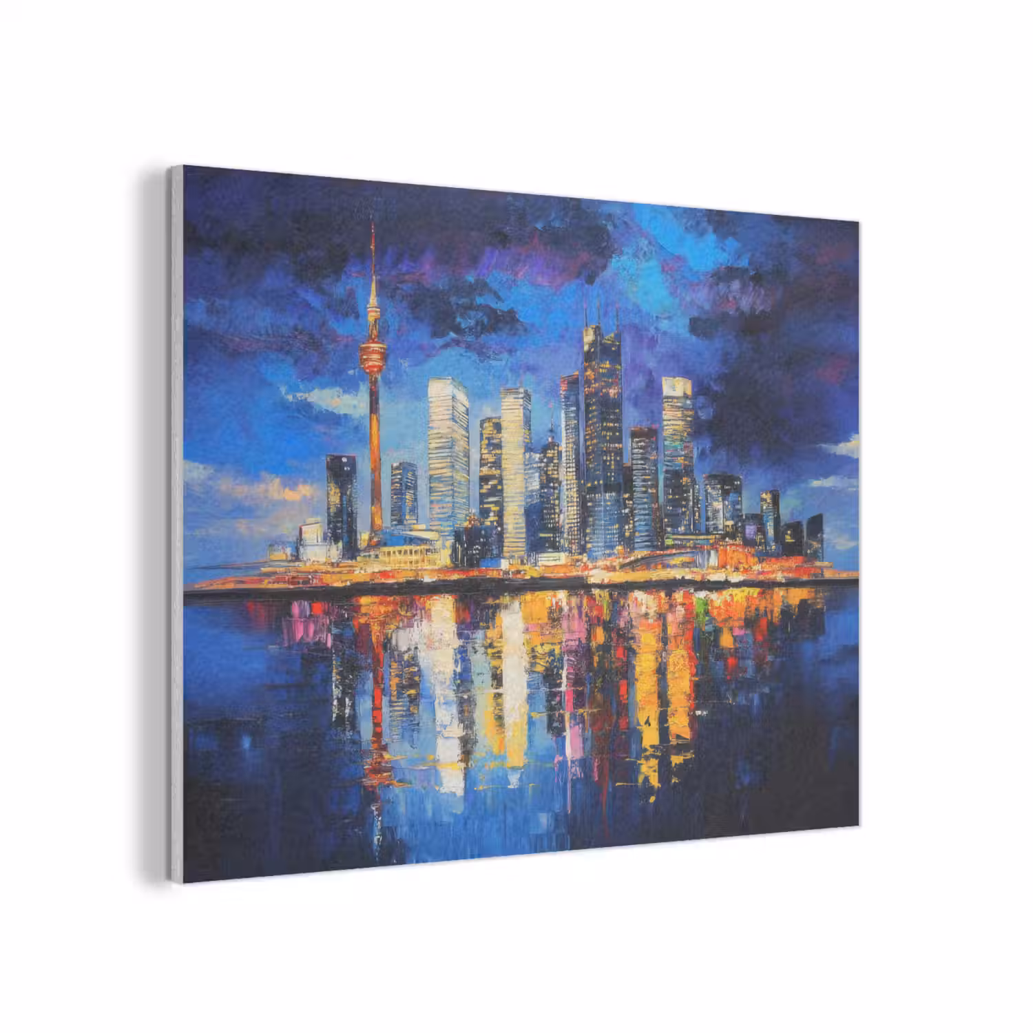 Skyline Toronto - Modern - Stadslicht - Blauw PET vilt klein -3d