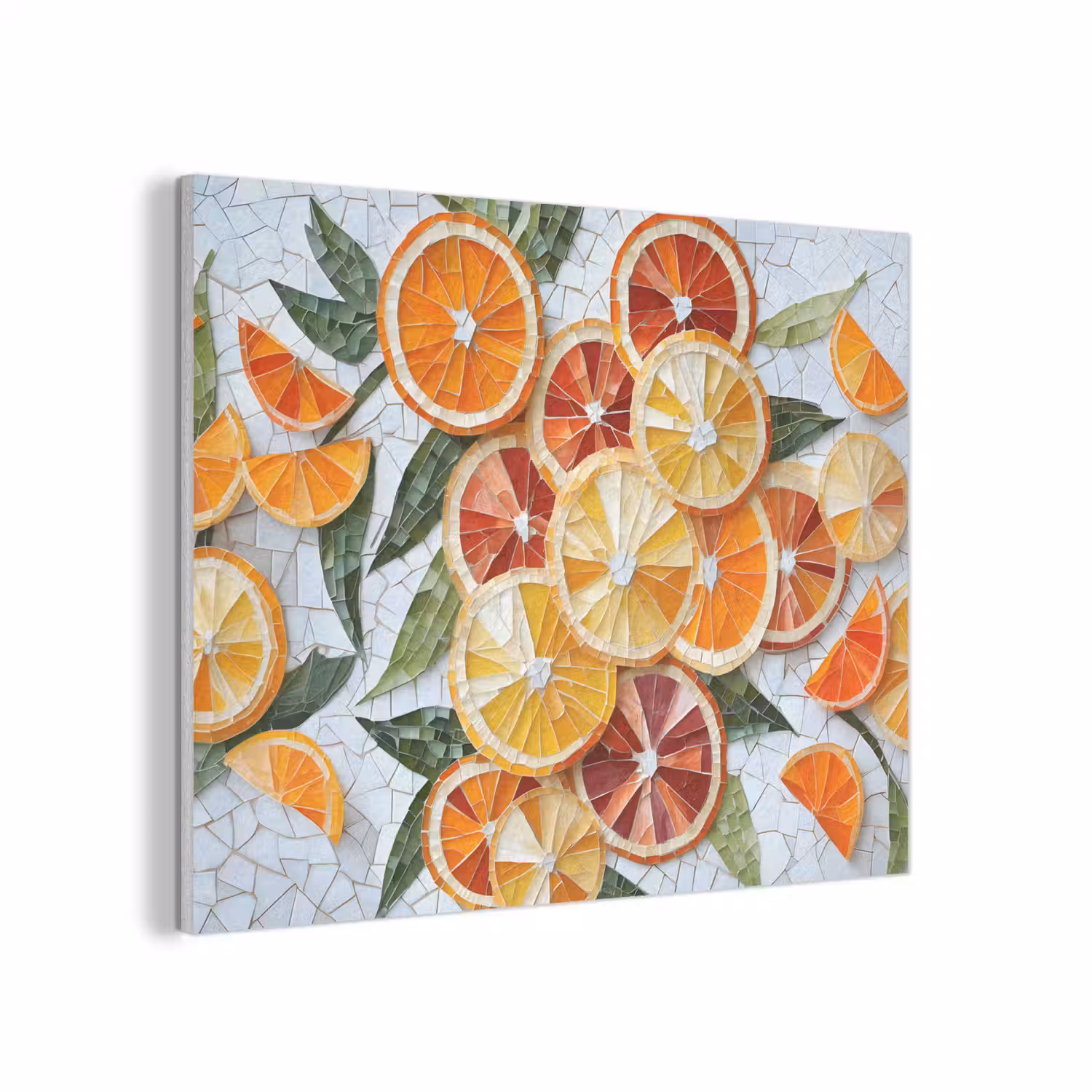 Schijfjes - Fruit - Oranje - Mozaïek PET vilt klein -3d