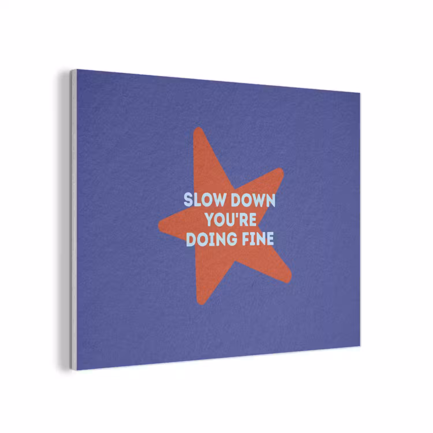 Slow down you're doing fine - Ster - Blauw PET vilt klein -3d