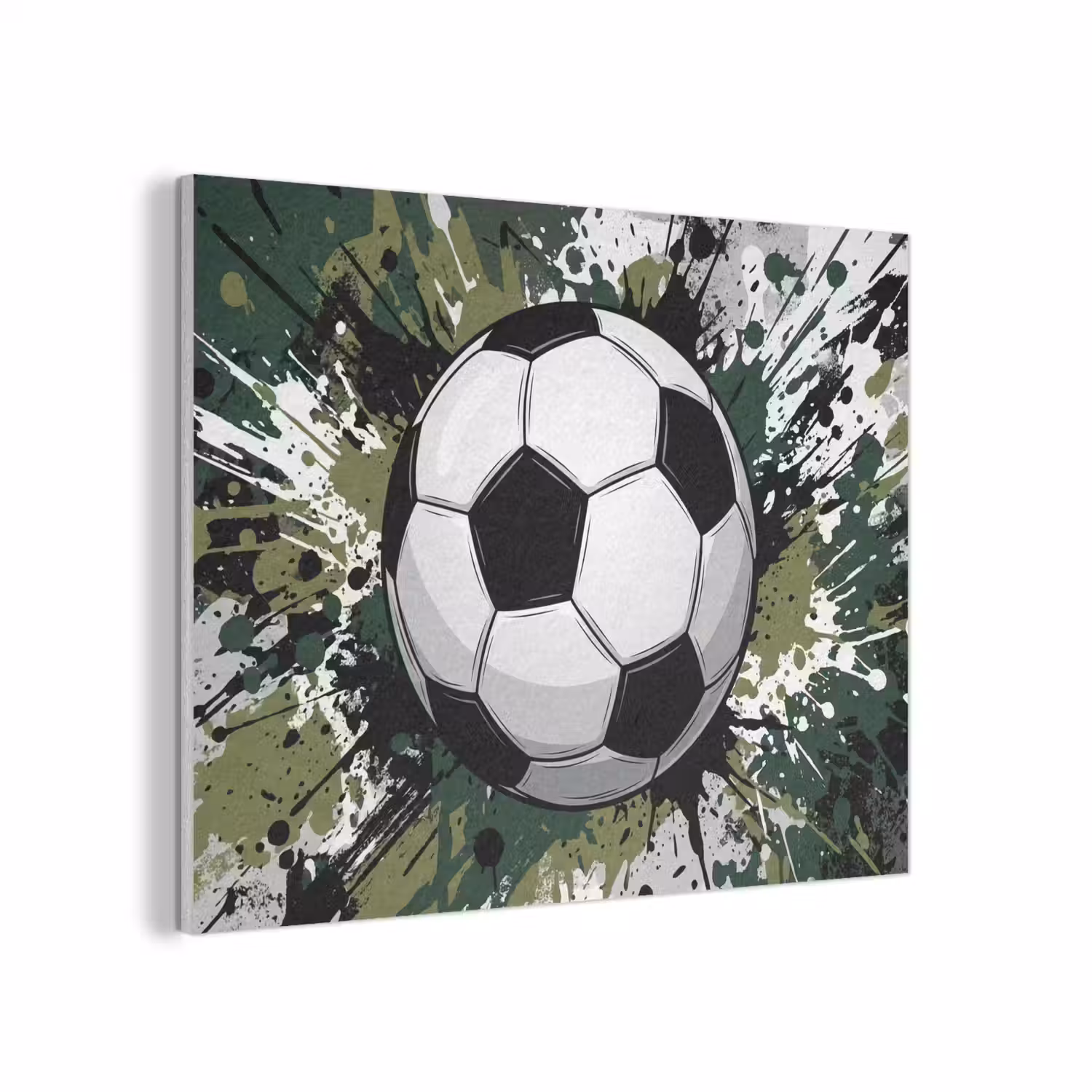 Voetbal - Verf - Spetters - Groen PET vilt klein -3d