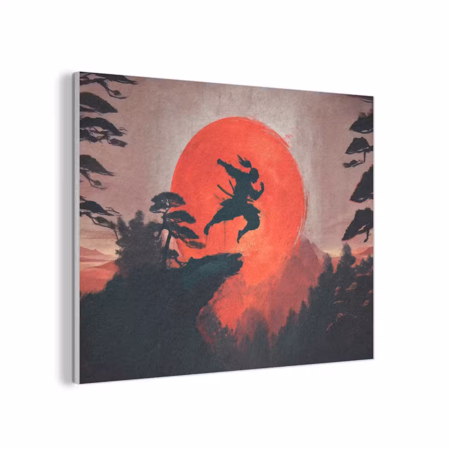 Zon - Krijger - Bomen - Bergen PET vilt klein -3d