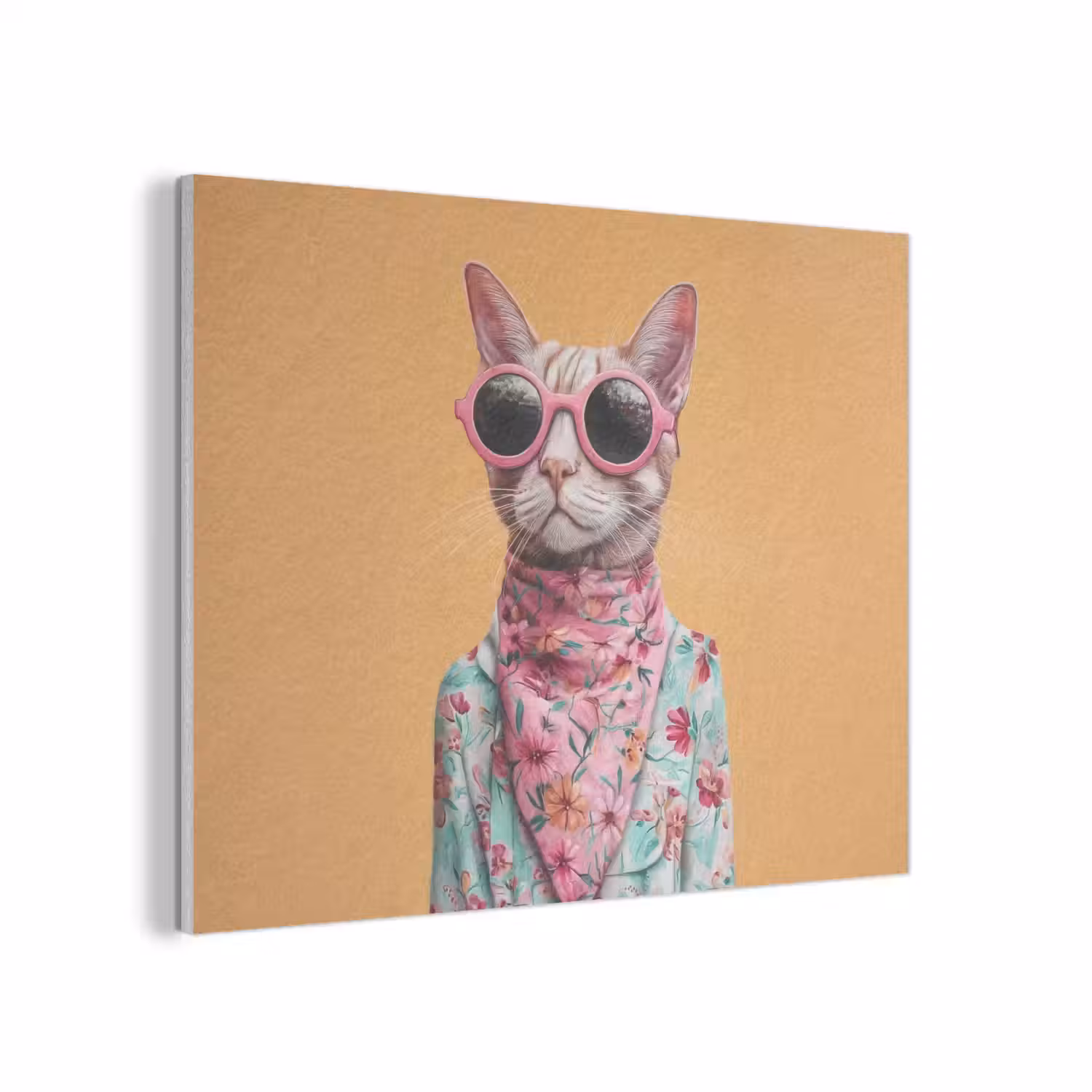 Zonnebril - Kat - Sjaal - Bloemen PET vilt klein -3d