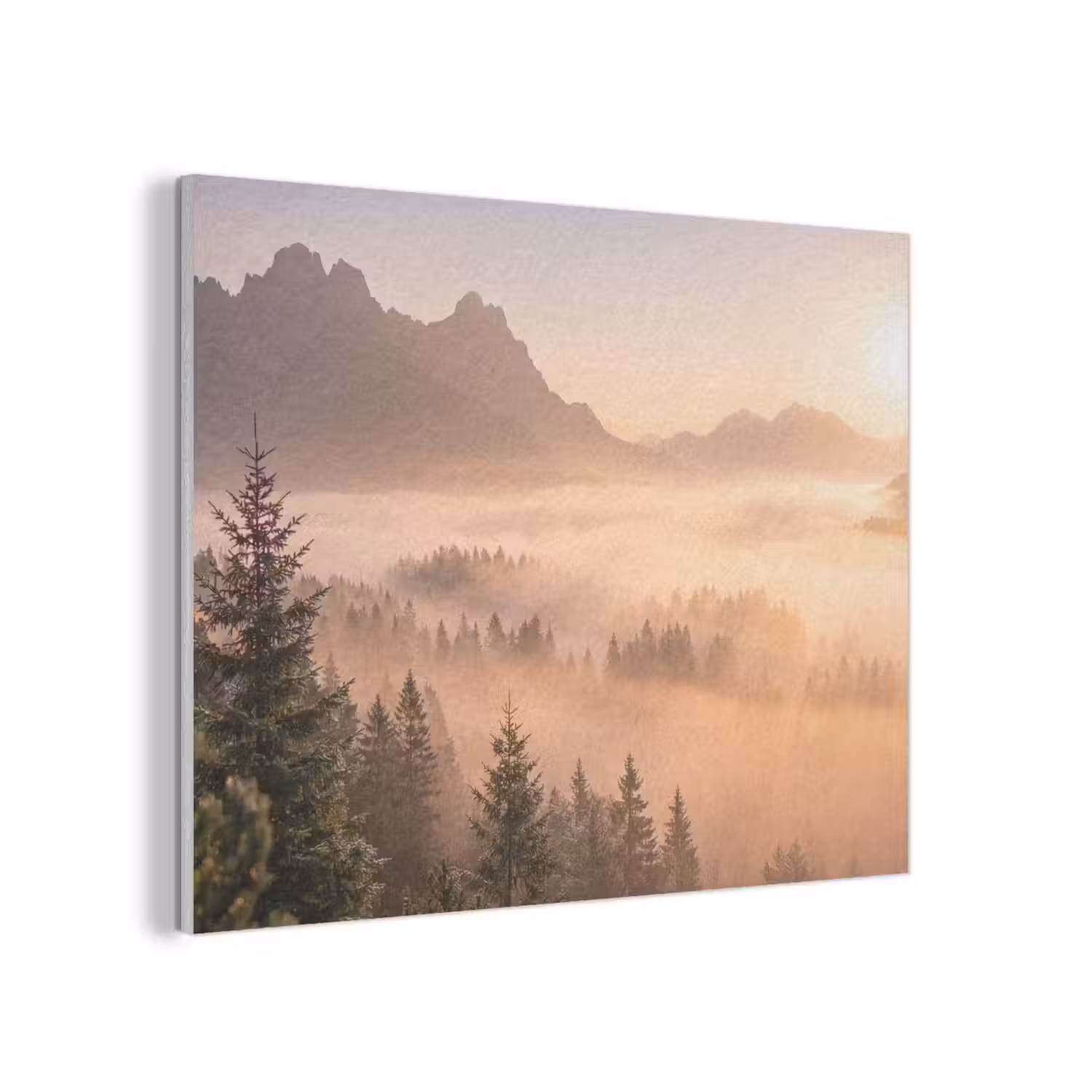 Zonlicht - Mist - Bergen - Bomen PET vilt klein -3d