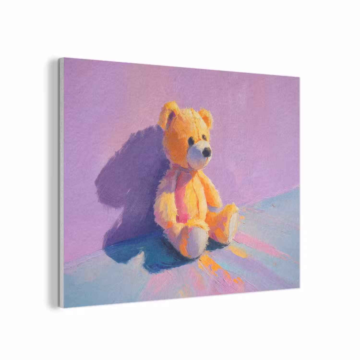 Teddybeer - Schaduw - Penseelstreken - Paars PET vilt klein -3d