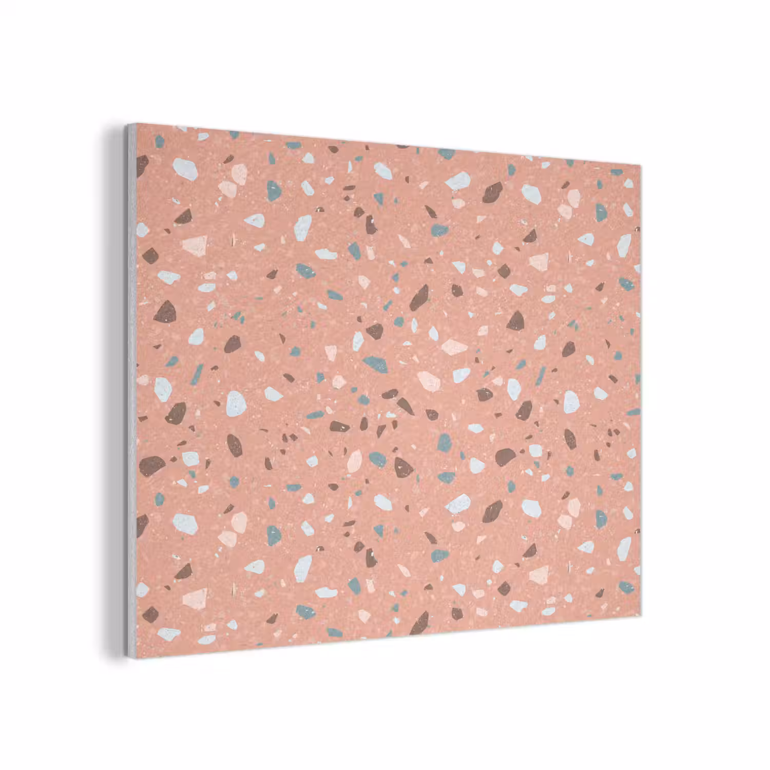 Terrazzo - Patroon - Kleurrijk - Roze - Blauw PET vilt klein 837 -3d