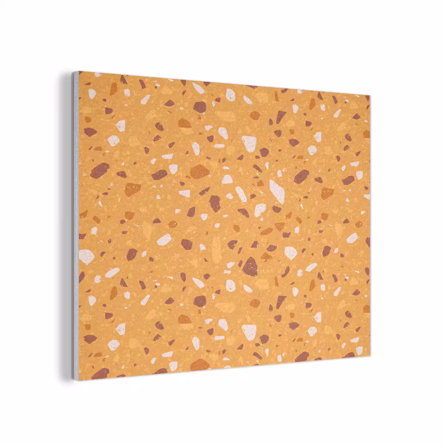 Terrazzo - Patroon - Okergeel PET vilt klein 837 -3d