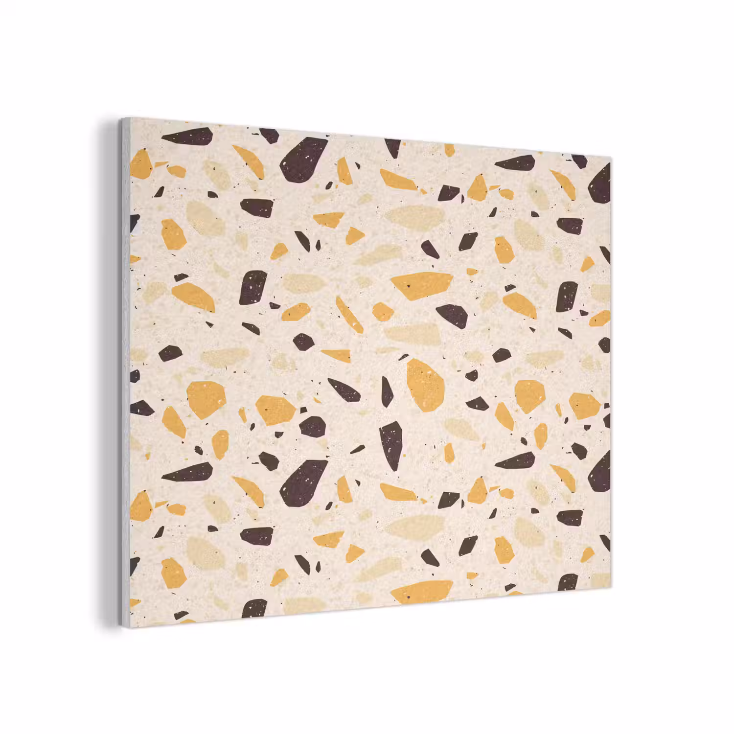Terrazzo - Patroon - Geel - PET vilt klein 837 -3d