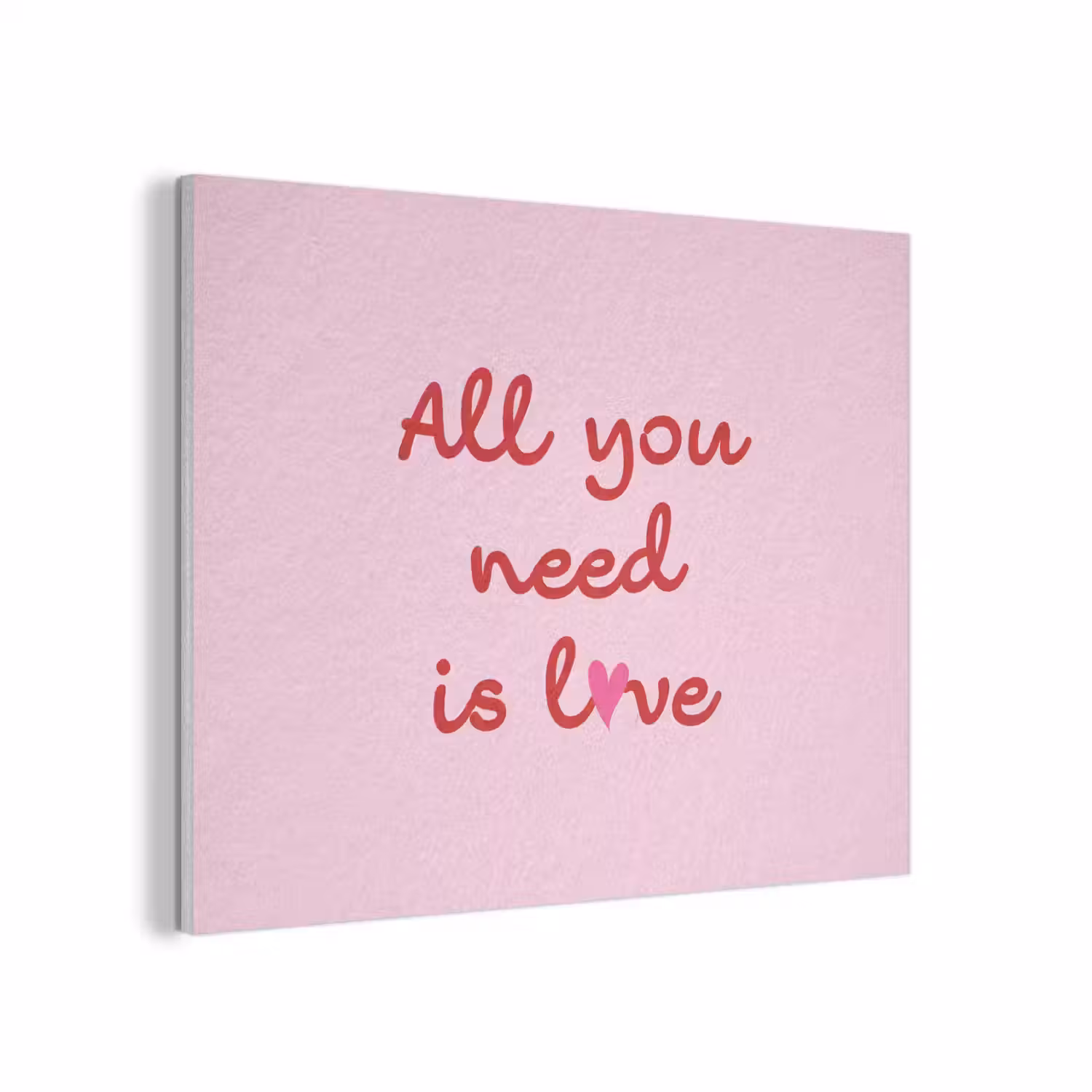 Tekst - Roze - Love - Hart PET vilt klein -3d