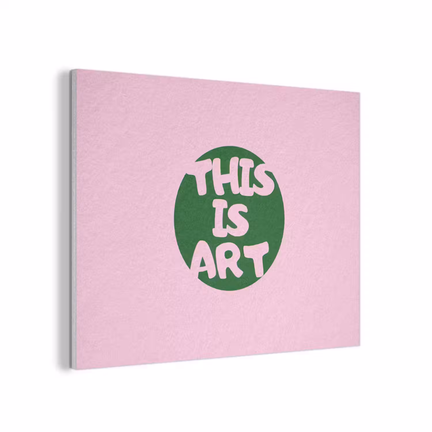 This is art - Tekst - Cirkel - Groen PET vilt klein -3d