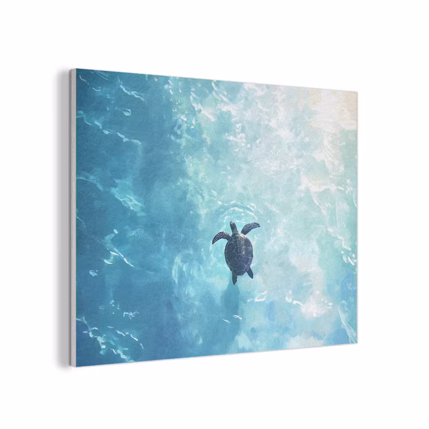 Schildpad - Zee - Blauw - Schittering PET vilt klein -3d
