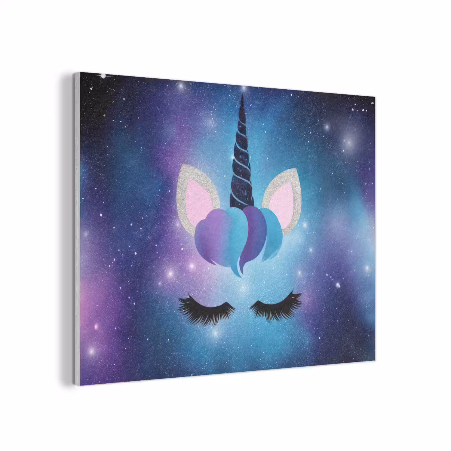 Eenhoorn - Sterrenstelsel - Magisch - Blauw PET vilt klein -3d