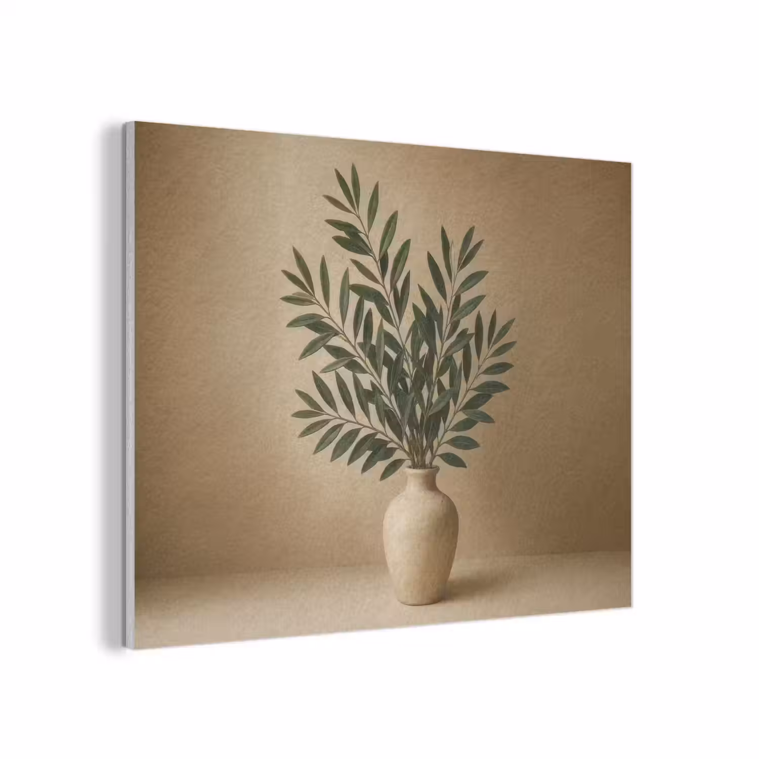 Vaas - Olijftakken - Bladeren - Beige PET vilt klein -3d