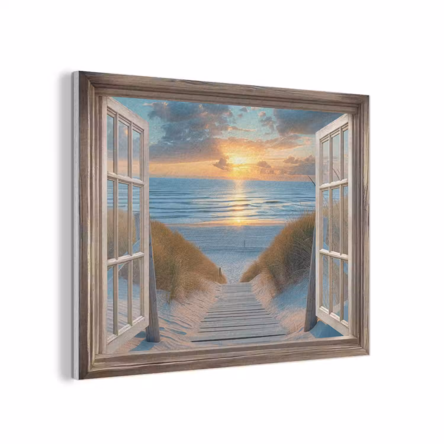 Doorkijk - Strand - Pad - Zonsondergang PET vilt klein -3d