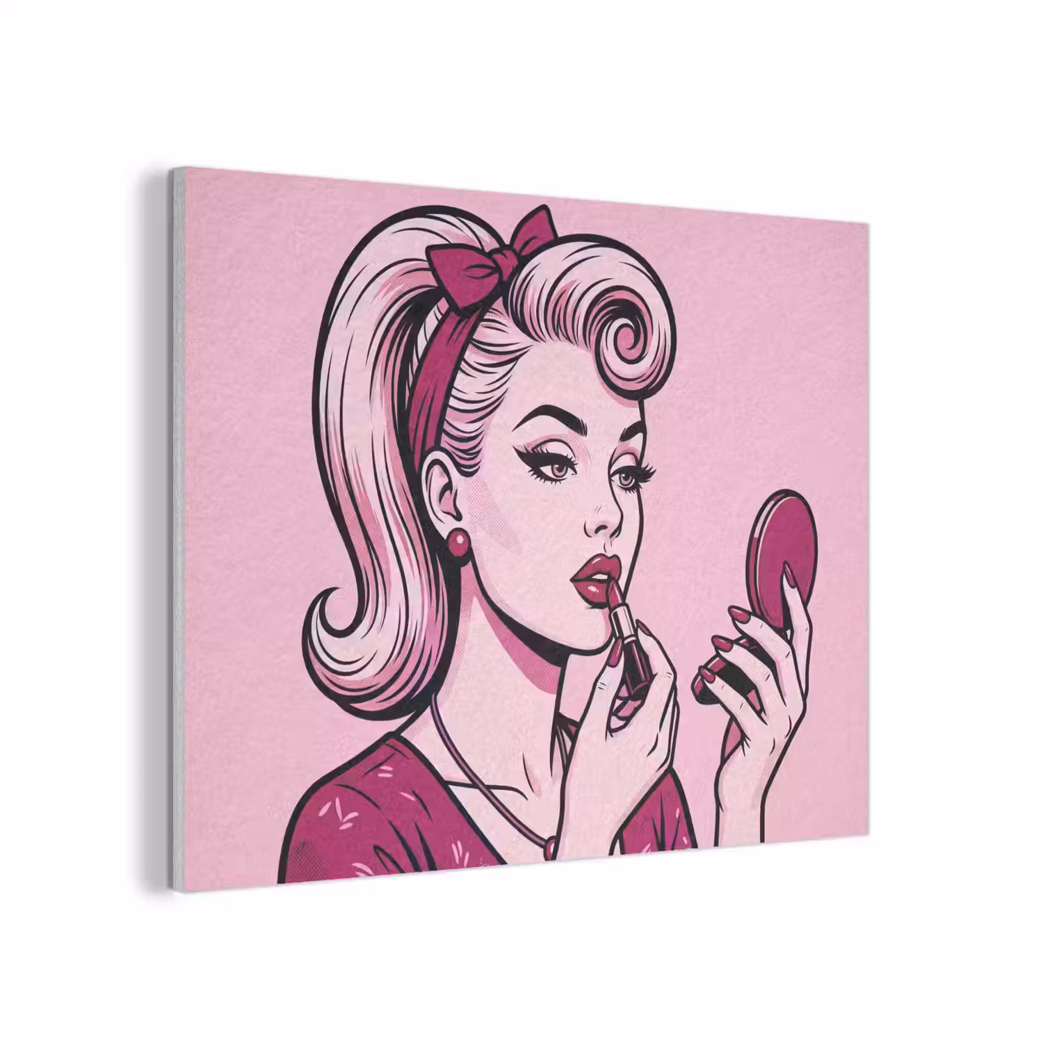 Vintage - Vrouw - Roze PET vilt klein -3d