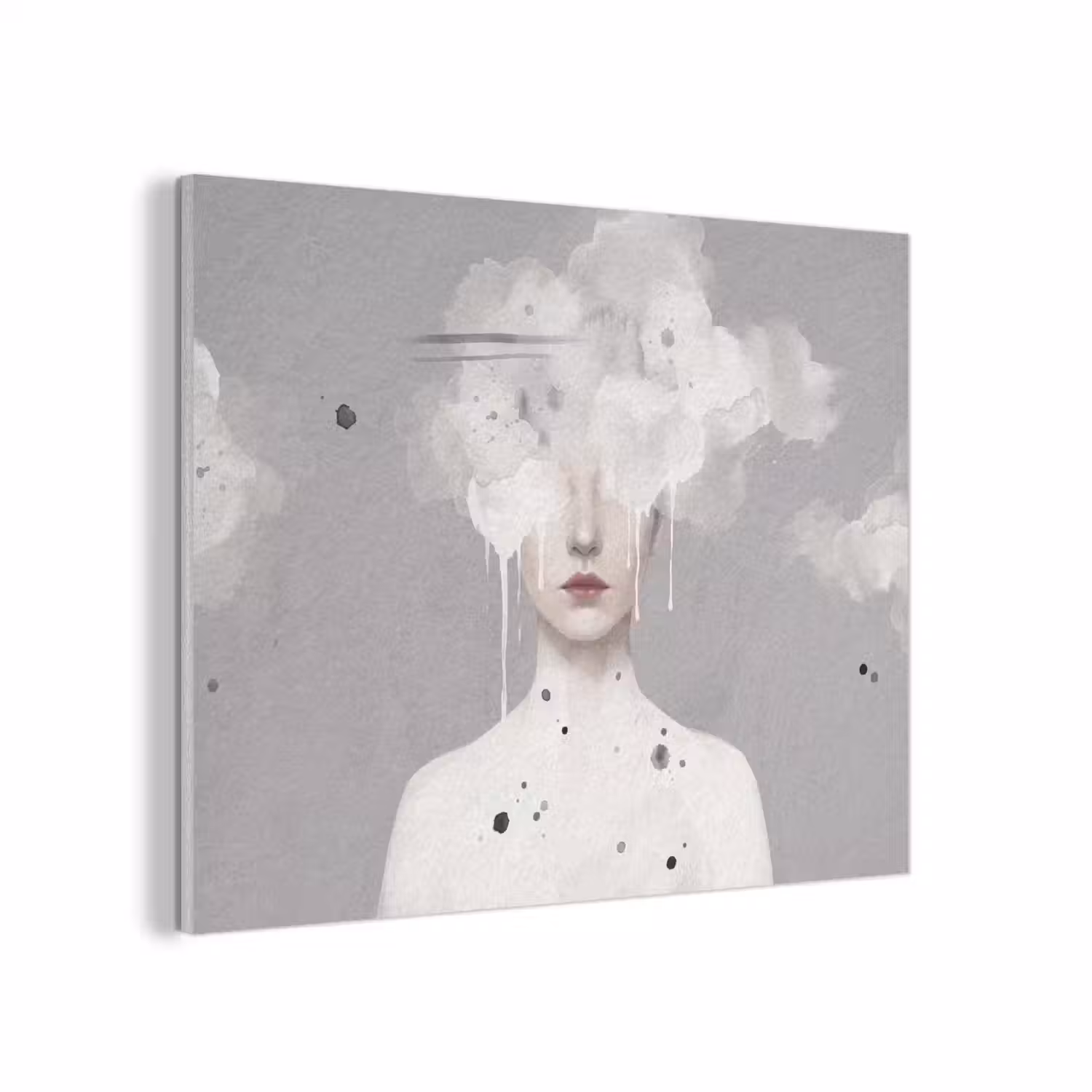 Vrouw - Wolk - Grijs PET vilt klein -3d