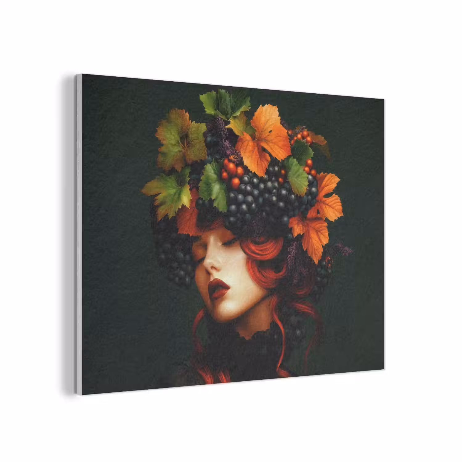 Vrouw - Rood - Groen - Druiven PET vilt klein -3d