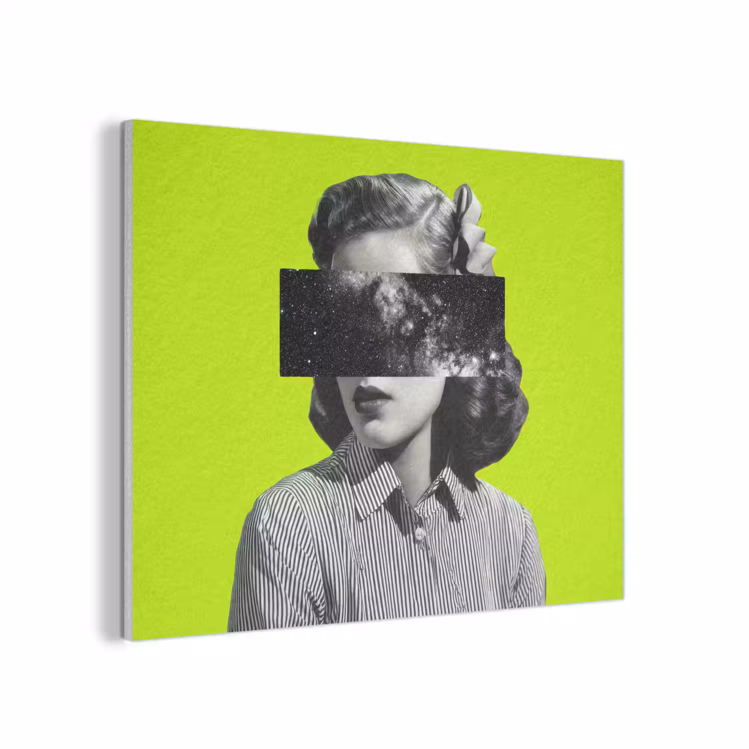 Vrouw - Sterrenhemel - Groen PET vilt klein -3d