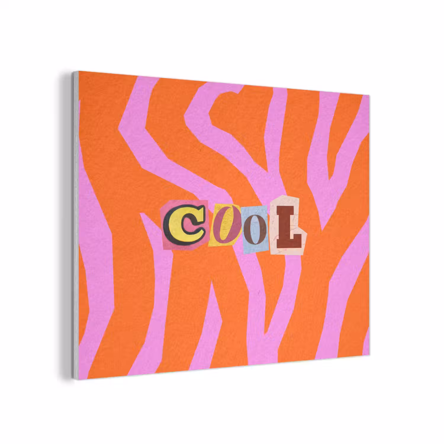 Zebraprint - Grafisch - COOL - Oranje PET vilt klein -3d