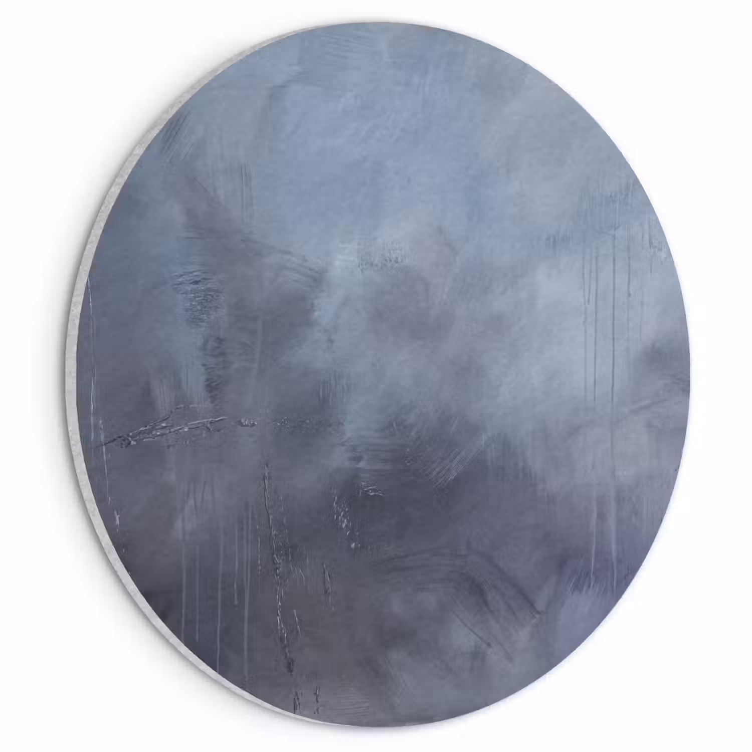 Abstract - Kwaststreken - Modern - Kunst - Grijs Akoestische PET Vilt - Rond klein -3d